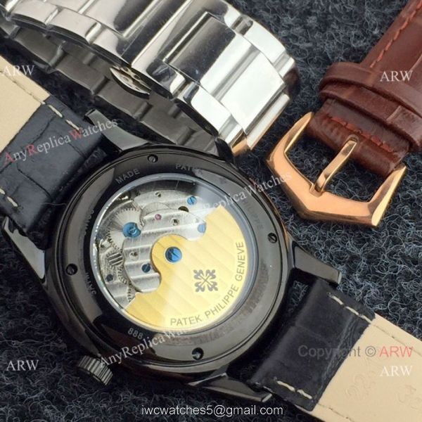 Copy Patek Philippe Tourbillon Men Watch Black Case Red Hand 8