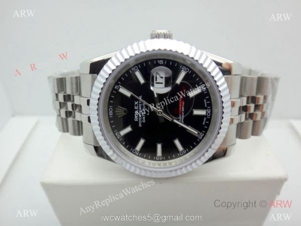 Copy Rolex Datejust Jubilee Stainless Steel Black Dial 40mm Watch 8