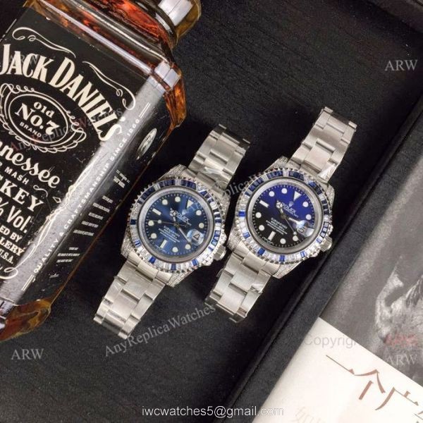 Submariner Rolex Rainbow Replica Watch Stainless Steel D-Blue Dial Asia 8215 Movement 8