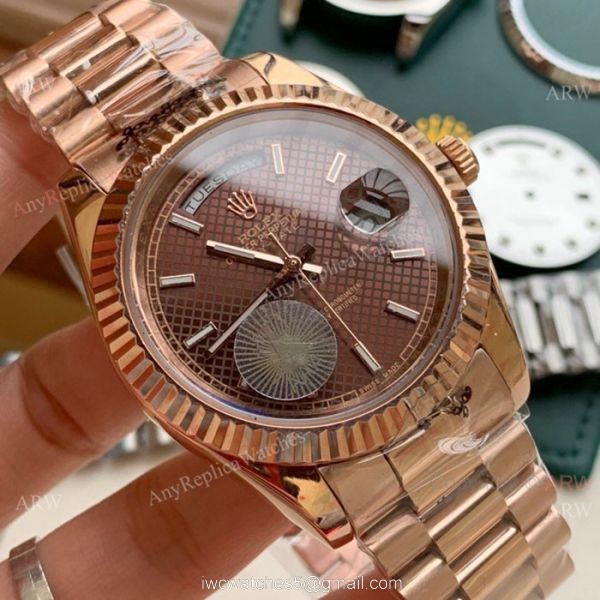 BP Factory Watches Replica Rolex DayDate II White Dial All Gold President Wristwatch 8