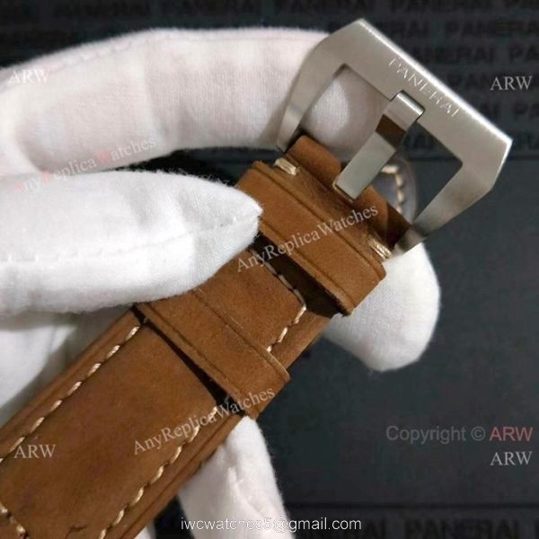 Copy Panerai Luminor FLYBACK SS Brown Leather Band Watch PAM524 8