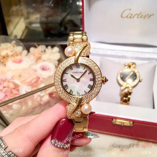 Swiss Quality Cartier Sapphire glass Yellow Gold Watch 33mm 8