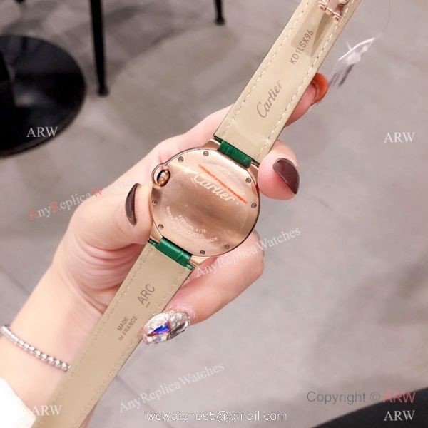 Fake Cartier Ballon Bleu Rose Gold Diamond Watches 36mm Lady 8