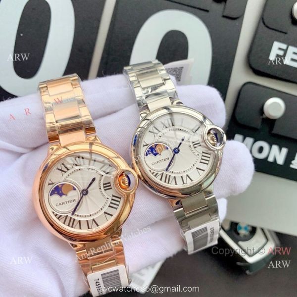 Replica Cartier Ballon Bleu Moonphase Rose Gold Quartz Watch 8