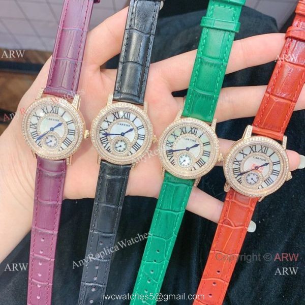 Cartier fashion watches for Women Gold Diamond Case 8