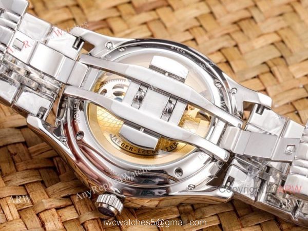 Copy Jaeger Lecoultre Skeleton Moon Phase Two Tone Rose Gold Watch 8