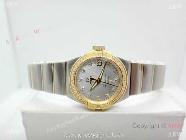Swiss Copy Omega Constellation Women watch 2-Tone Silver Dial 8