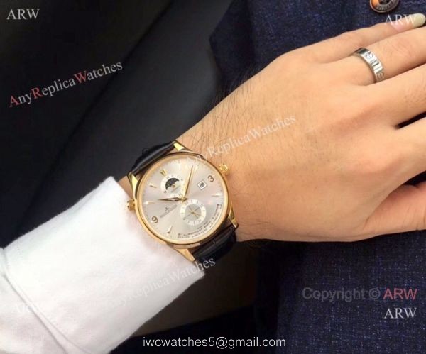 Jaeger-LeCoultre JLC Moonphase Man Stainless Steel Black Dial Watch 8