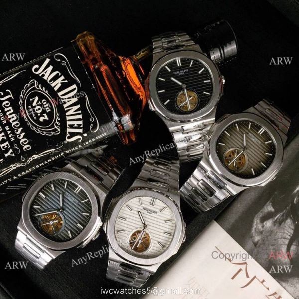 Best Copy Replica Patek Philippe Tourbillon Stainless Steel Black Dial Watches 40mm 8