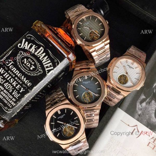 Best Replica Patek Philippe Tourbillon Watches 40mm Rose Gold and White 8