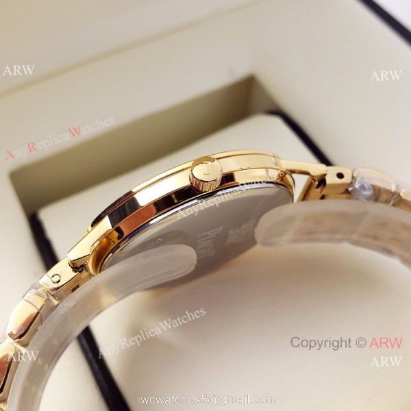 Best Copy Piaget Ladies Quartz Watches Stainless Steel Black Face 36mm 8