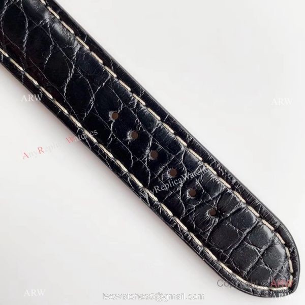 Swiss ETA Breitling Premier Replica Watch Silver Dial Black Leather Strap 8