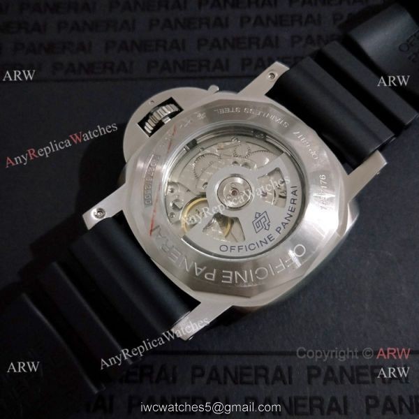Copy Panerai Submersible Rubber Strap Black Dial PAM305 Men Watch 8