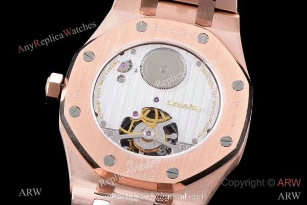 JF Replica Audemars Piguet Royal Oak 26510 Watch Rose Gold Blue Face 41mm 8