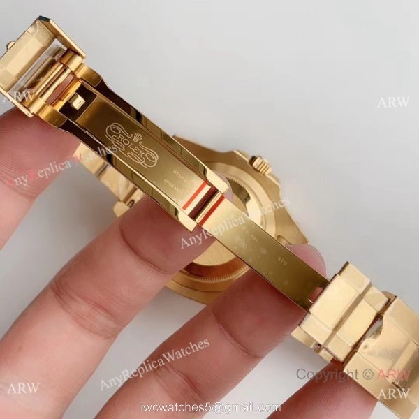 (EW Factory) Swiss Copy Rolex GMT-Master II 2836 Watch Yellow Gold Black Ceramic 8