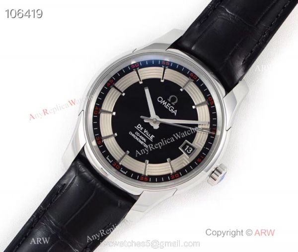 VSF Omega De Ville Hour Vision Co-Axial Copy Watch BlackSilver Face 8