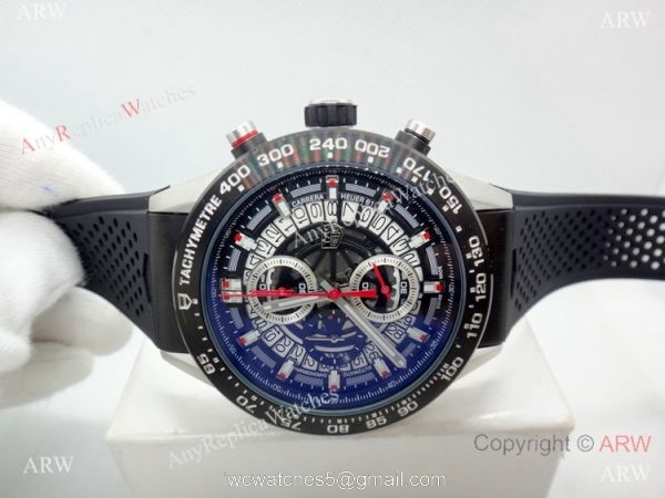 Copy Tag Heuer Carrera Calibre 01 Black Chronograph Dial watch 45mm 8