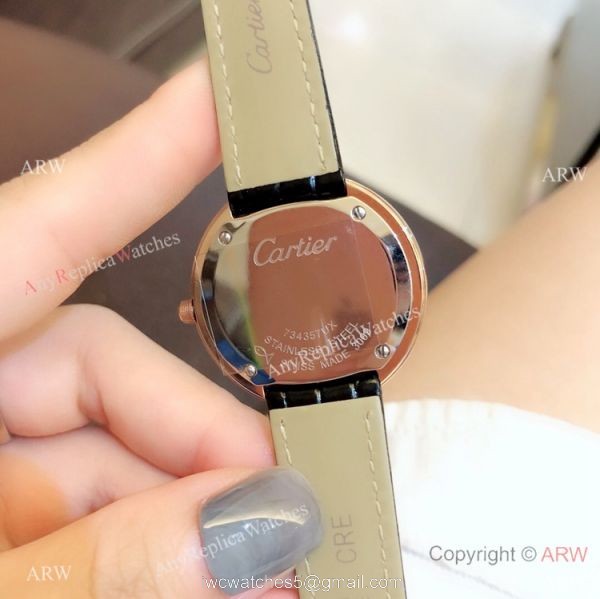 Perfect Replica Cartier Rose Gold White MOP Dial Watches For Sale 8