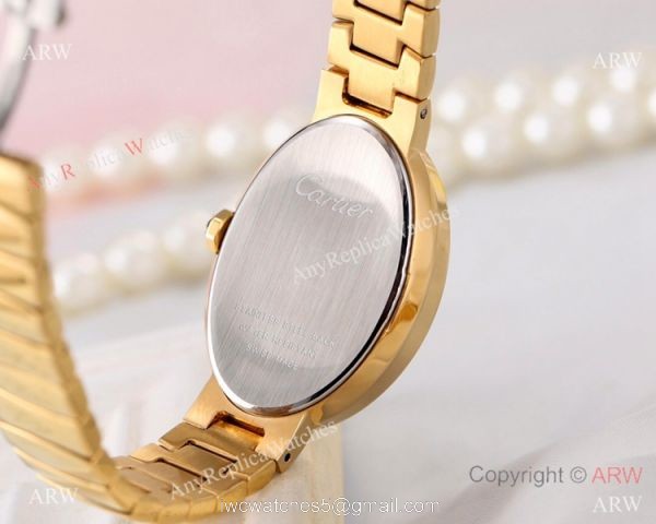 Best Quality Copy Cartier Baignoire Lovers Watch Rose Gold Black Dial 8