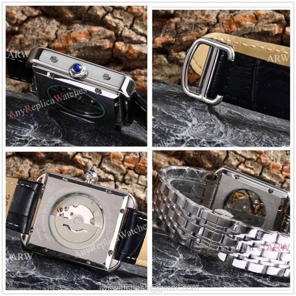 Replica Cartier Tank Solo Stainless Steel Black Roman Dial Watch Automatic 8