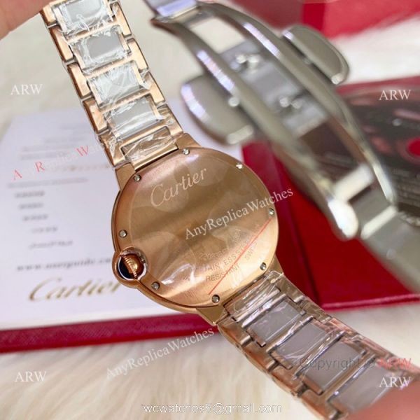 Copy Cartier Ballon Bleu quartz 36mm Watch White CeramicRose Gold Case 8