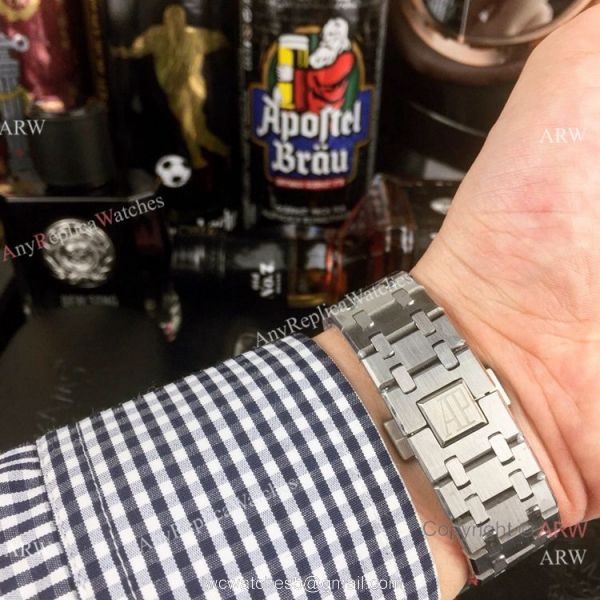 Copy Audemars Piguet Royal Oak Stainless Steel Blue Sub-dials Watch New Style 8