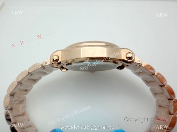 High Quality Chopard Happy Sport Quartz Watch Rose Gold Gray Dial 8