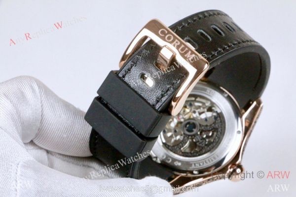 Corum Bubble Squelette &8216;Tattoo Rose Gold Watch Replica Corum Watches 8