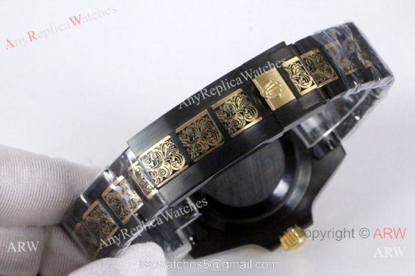 High Quality Rolex Submariner Black Face Two Tone Tattoo Watch 40mm 8