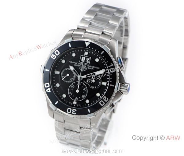 Copy Tag Heuer Aquaracer 300m Stianless Steel Black Bezel Watch SWISS QUARTZ 8