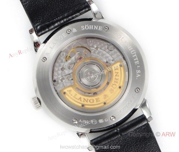 Swiss Grade A.Lange Sohne Saxonia Thin 2892 SS Black Dial Watch Super clone 8