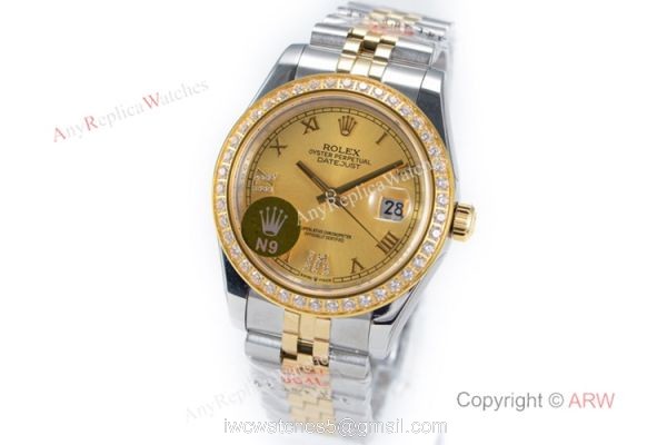 Rolex Oyster Perpetual Datejust II Watch Two Tone Gold Dial 8