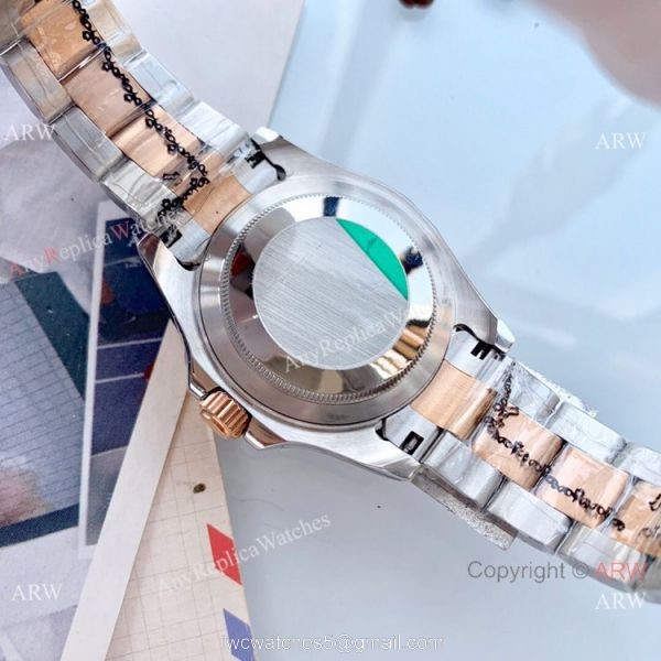 New Rolex Yachtmaster Rose Gold Replica Watch Silver Dial 8