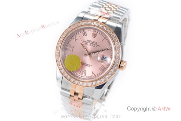 Diamond Bezel 2 Tone Rose Gold Rolex Datejust II Watch Swiss Grade 1 8