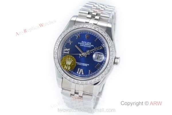 Rolex Datejust II Blue Dial Diamond Bezel Swiss 2836 904L Watch 8