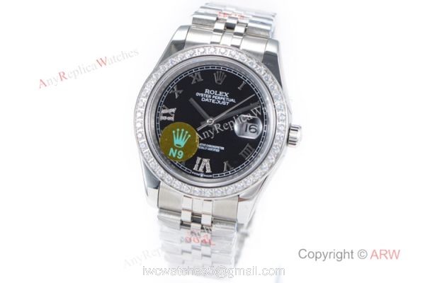 Swiss Rolex Datejust II ETA2836 Watch Black Diamond Dial Rolex Grade 1 Copy 8