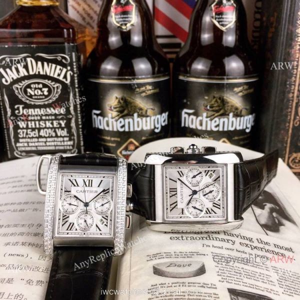 Buy Replica Cartier Tank Francaise watch Diamond Bezel Silver Dial 38mm 8