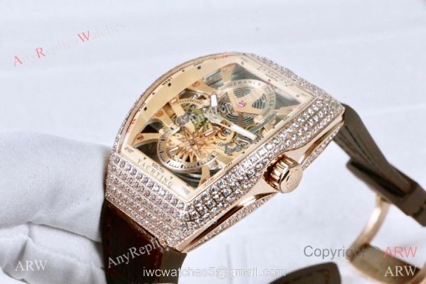 Clone Franck Muller Vanguard Yachting Anchor Skeleton Diamond Watch ARW Watches 8