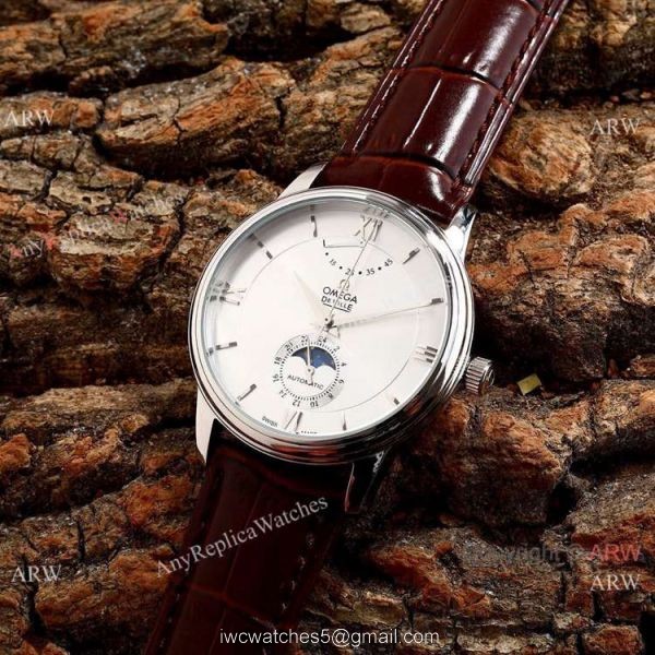 Omega De Ville Fake 40mm Watch 2-Tone Rose Gold Moonphase 8