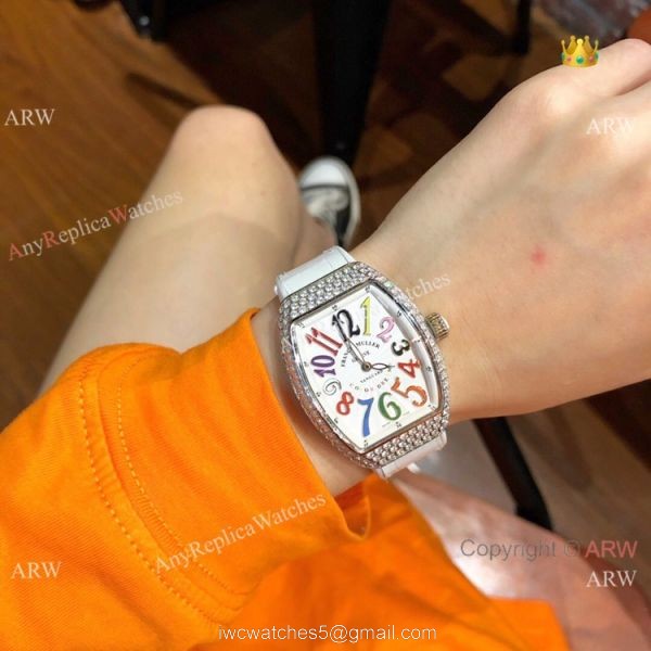 Swiss Quality Franck Muller Vanguard Replica Watch Stainless Steel Diamond 32mm 8