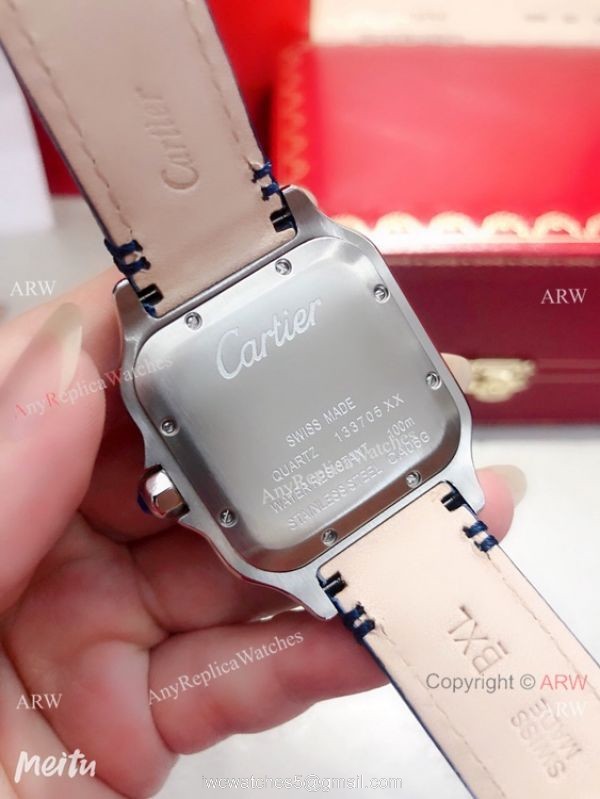 Buy Replica Cartier Santos de SS White Roman Dial Watch Quartz 8