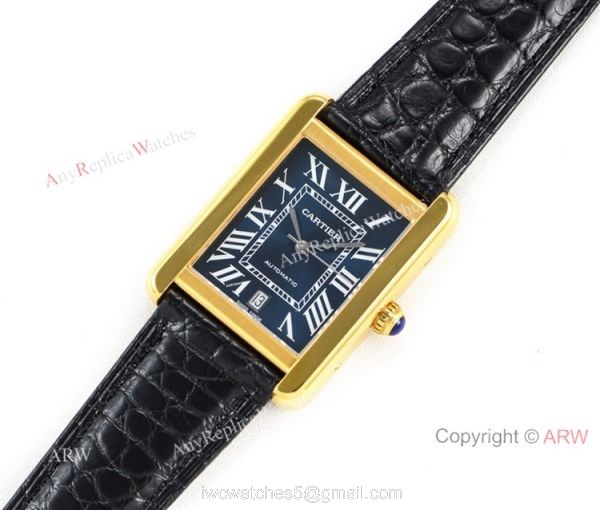 (ER) Cartier Tank Solo W5200027 Automatic Black Roman Dial Watches Super Clone 8