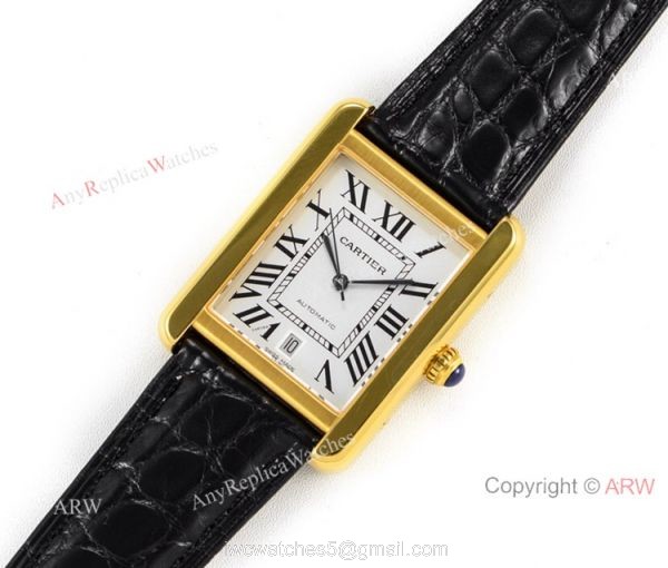 (ER) Swiss Grade Copy Cartier Tank Solo W5200027 Yellow Gold Watch 31mm 8