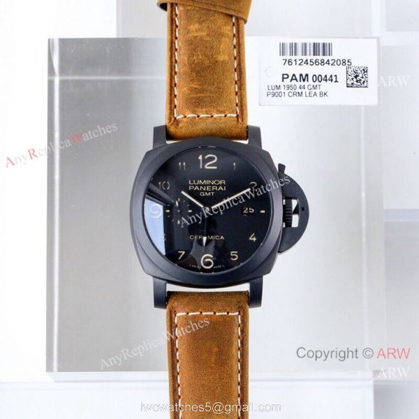 (VS) Swiss Copy Panerai Luminor GMT 1950 Ceramica PAM 441 Watch 8
