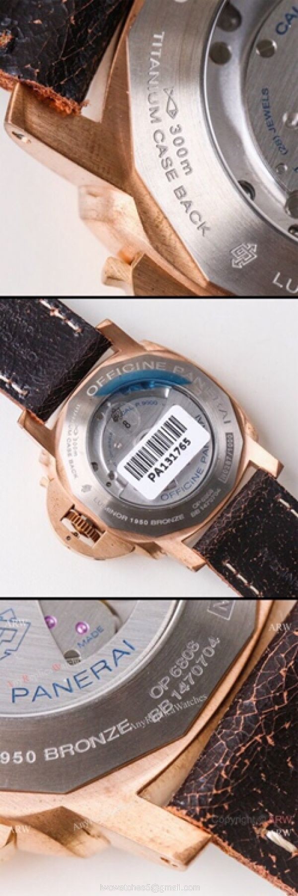 (VS) 1-1 Swiss Copy Panerai Luminor Submersible P9000 Bronzo Watch Pam382 8