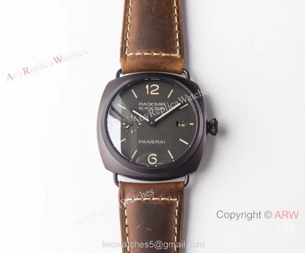 (VS) Swiss Copy Panerai Radiomir BLACK SEAL 45mm Watch Black PVD 8