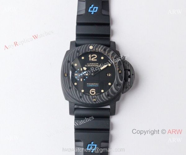 1:1 Best Edition Swiss Panerai Luminor 1950 Submersible Carbon Watch VS Factory 8