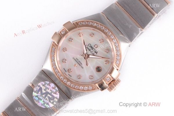 Omega Constellation 2-Tone Rose Gold 8521 Watch Super Clone 8