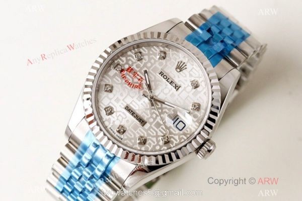 Swiss Replica Rolex Datejust N9 904L SS Silver Micro Dial Watch 39mm 8