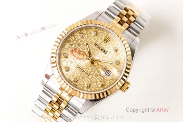 N9 Factory Copy Rolex Datejust Jubilee Gold Micro Face 39mm Watch ETA2836 8